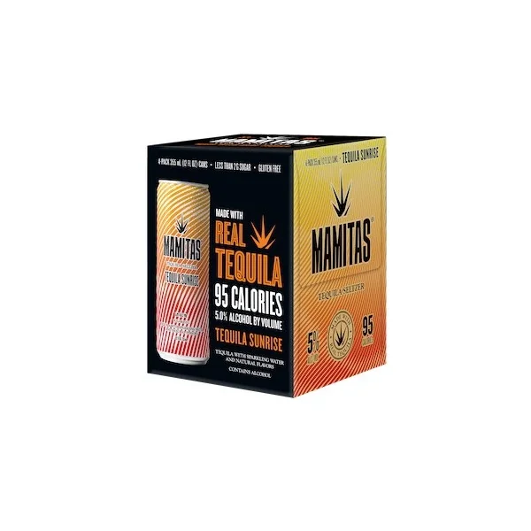 Mamitas Tequila Seltzer Tequila Sunrise 4 Pack NV 355ml