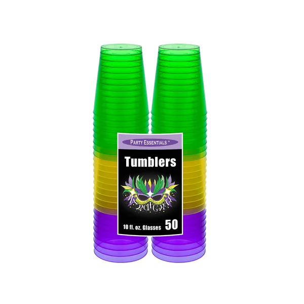 Mardi Gras • Tumbler 10 oz Plastic Disposable