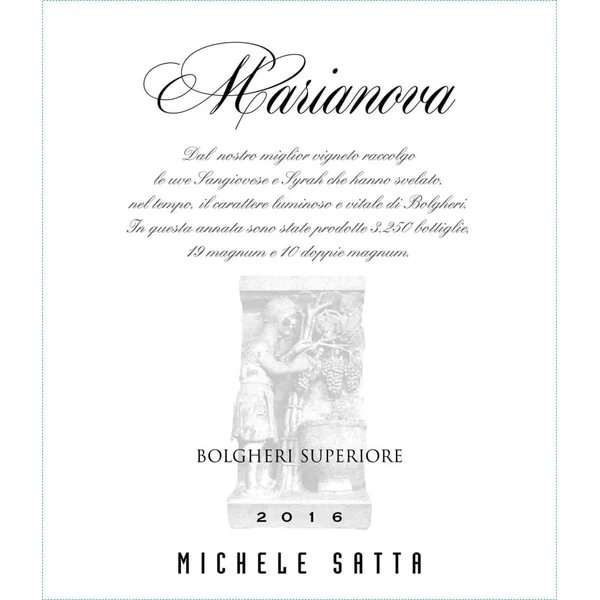 Michele Satta Bolgheri Superiore Marianova 2016
