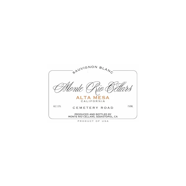 Monte Rio Cellars Sauvignon Blanc ‘Cemetery Road’ Alta Mesa (Orange) 2024 750ml