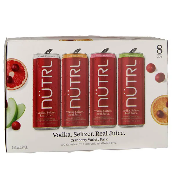 Nutrl Vodka Cranberry Seltzer Variety 8 Pack Cans / 8-355mL
