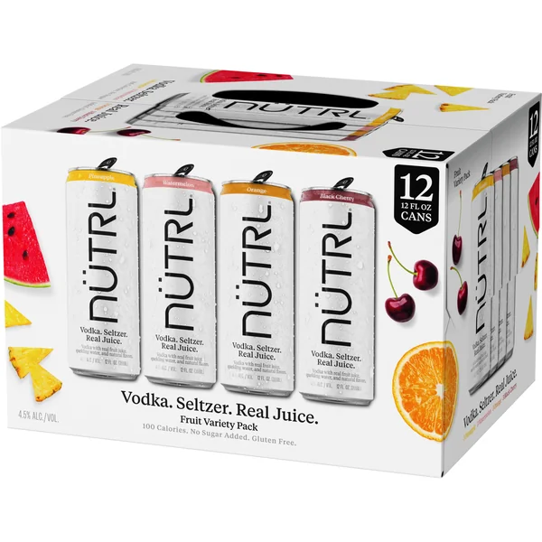 NUTRL Vodka Seltzer Fruit 12x355 mL Cans Variety Pack