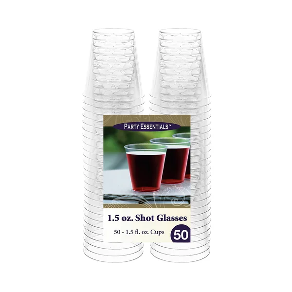 Party Ess • Shot Glasses 1.5oz Clear Plastic