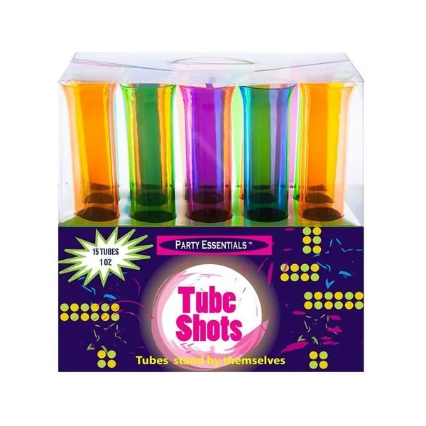 Party Essentials 1 oz Neon Plastic Tube Shots