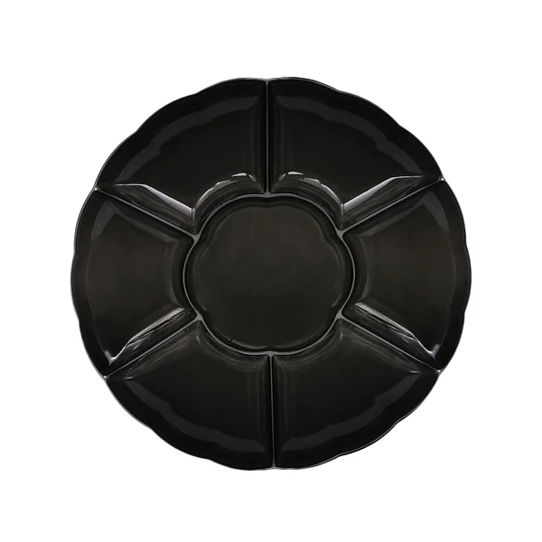 Party Essentials • Tray 7 Sections Black Round
