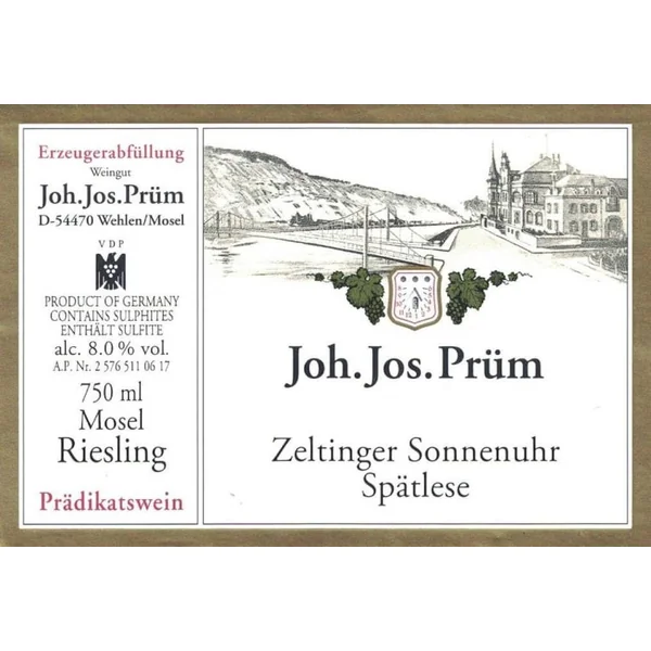 Prüm/JJ Riesling Spätlese Zeltinger Sonnenuhr 2020