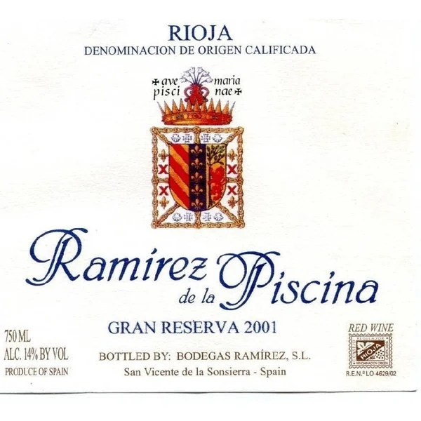 Ramirez de la Piscina Rioja Gran Reserva 2017 750ml