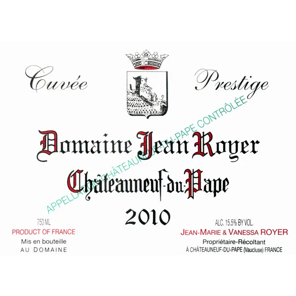 Royer/Jean Châteauneuf-du-Pape Cuvée Prestige 2010