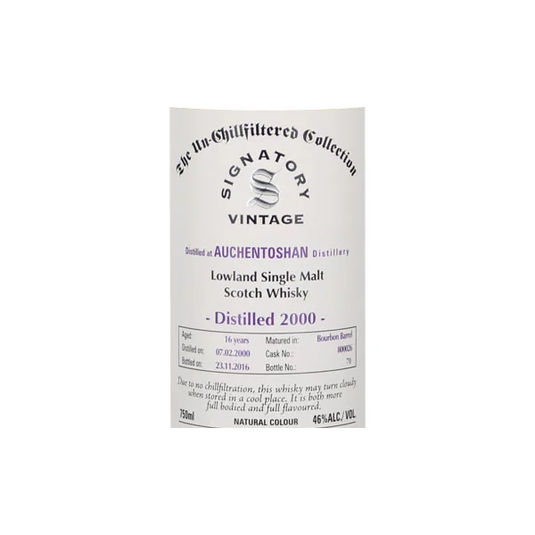 Signatory Auchentoshan 16 Year Lowland Single Malt Scotch Whisky 2000