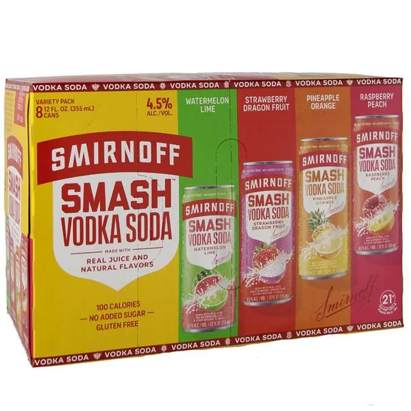 Smirnoff Smash Vodka Soda Variety 8 Pk / 8-355mL