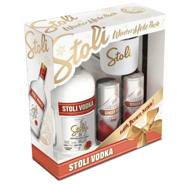 Stolichnaya Stoli Vodka with Ginger Beer and Mule Mug Gift Set