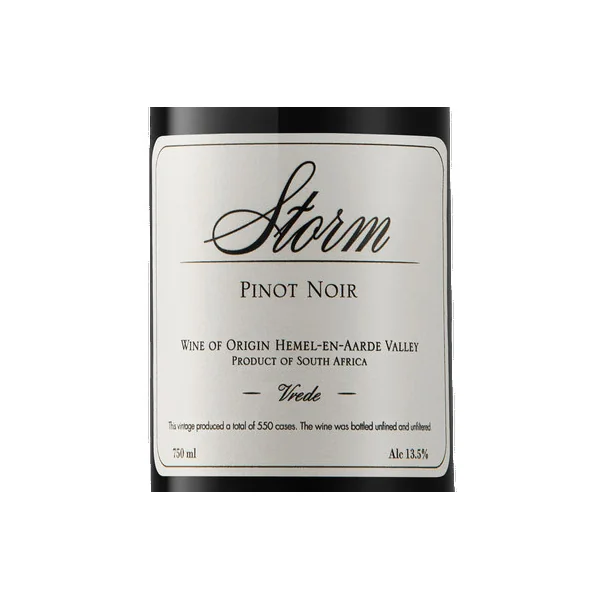 Storm Wines Pinot Noir Vrede Hemel-en-Aarde Valley 2016