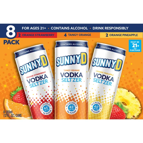 SunnyD Vodka Seltzer Variety Pack 8x355 mL Cans