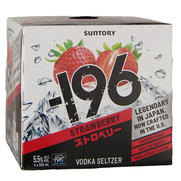 Suntory -196 Strawberry Vodka Seltzer 4 Pk / 4-355mL