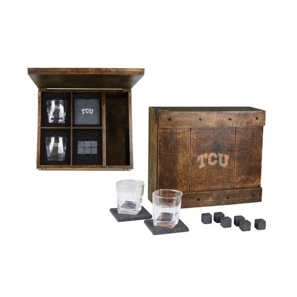Tcu Horned Frogs Whiskey Accessories Boxed Gift Set
