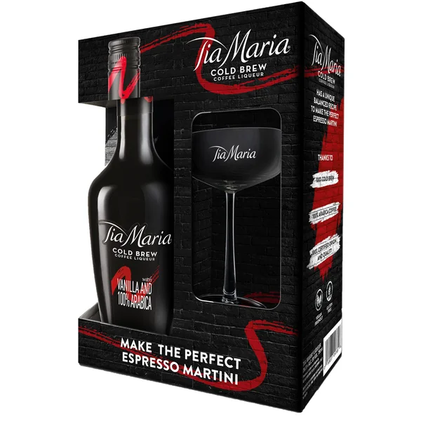 Tia Maria Coffee Liqueur with Coupe Glass Gift Set
