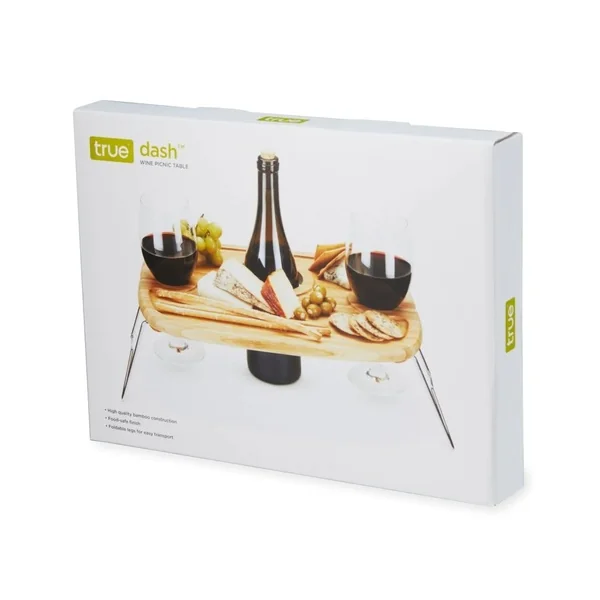 True Dash • Wine Picnic Table Bamboo Portable