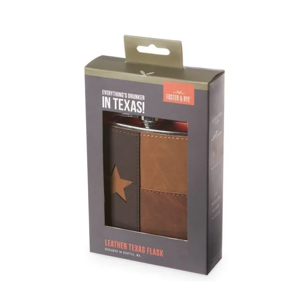 True Flask • Texas Lonestar Faux Leather & Ss