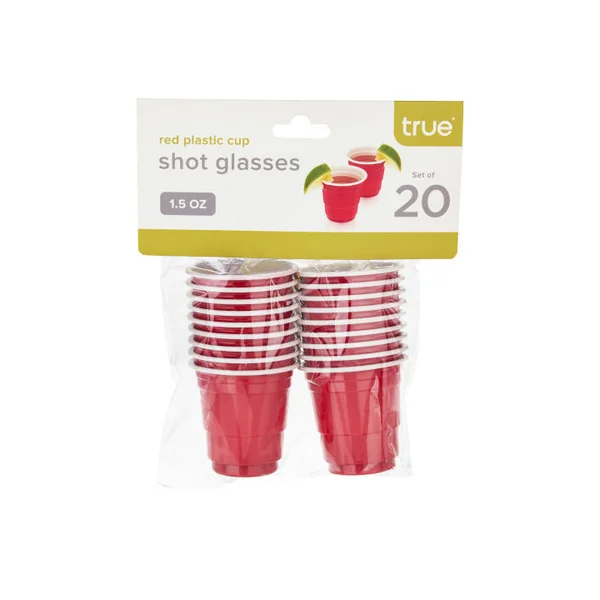 True • Red Cup 1.5 oz Plastic 20 Ct