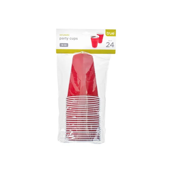 True • Red Party Cup Plastic 16 oz 24 Ct