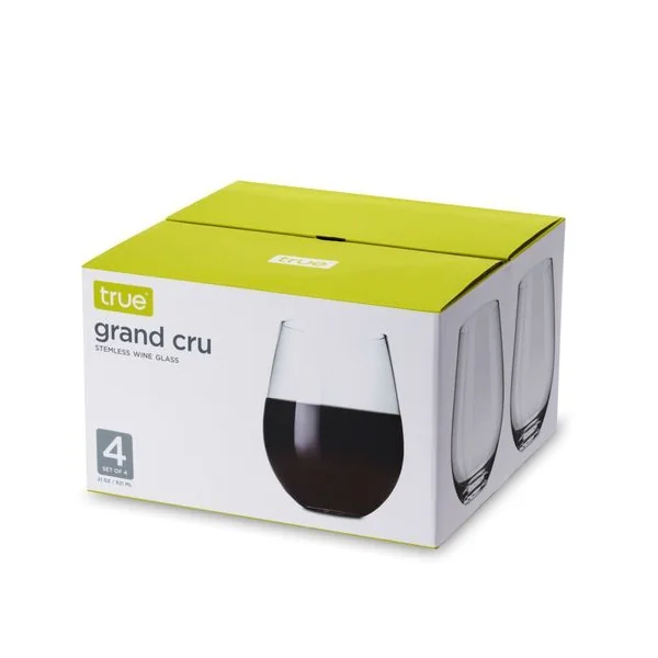 True Wine Glasses • Red Stemless 22 oz Set 4