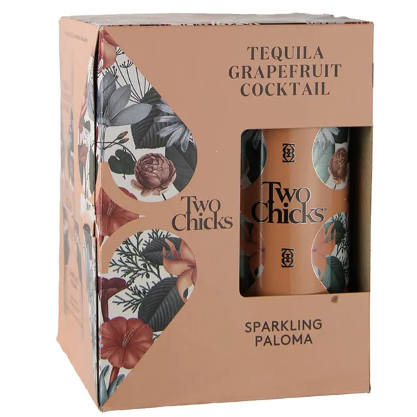 Two Chicks Sparkling Tequila and Grapefruit Cocktail 4 Pack Can / 4-355mL