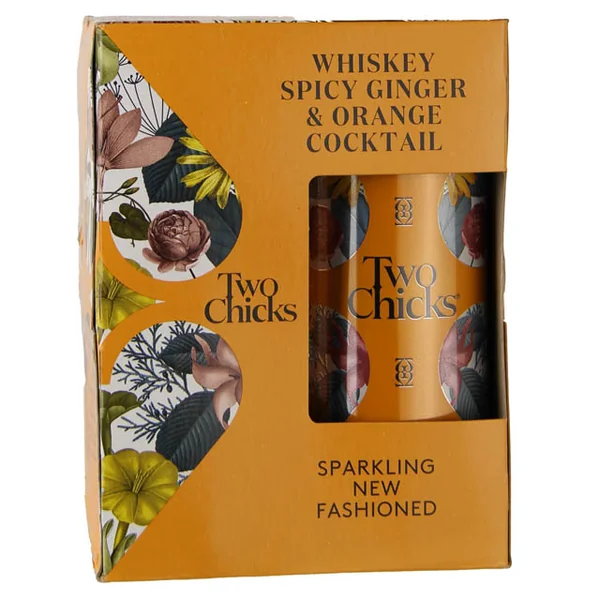 Two Chicks Sparkling Whiskey Spicy Ginger & Orange Cocktail 4 Pack Can / 4-355mL