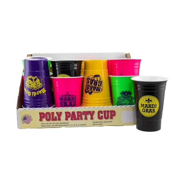 Us Poly Party Cup • Mardi Gras Doublewall Insulated