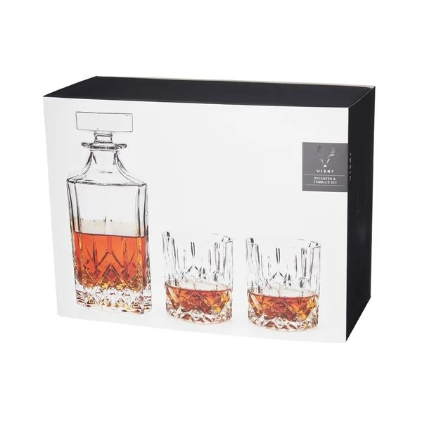 Viski Admiral Crystal Decanter and Rocks Glass Set