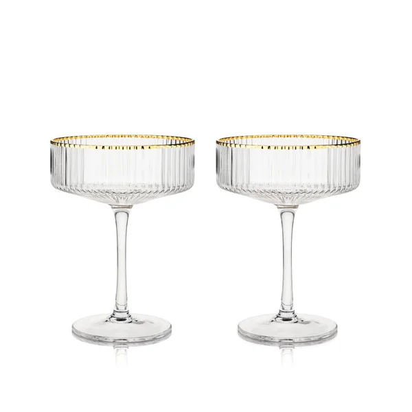 Viski Drinkware • Meridian Coupe Crystal Stems