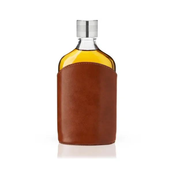 Viski Parker Leather Wrapped Glass Flask
