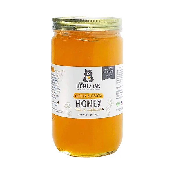 Walker Honeycomb with Clover Honey In Mason Jar