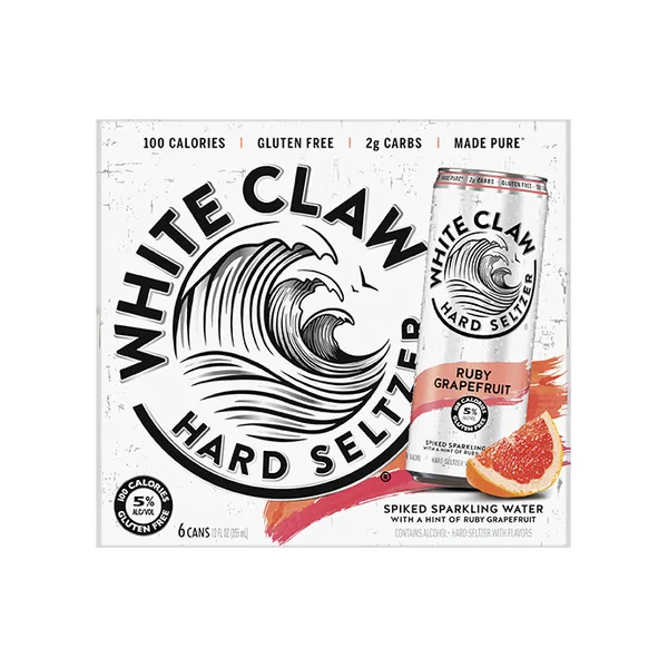 White Claw Ruby Grapefruit Hard Seltzer • 6pk Can
