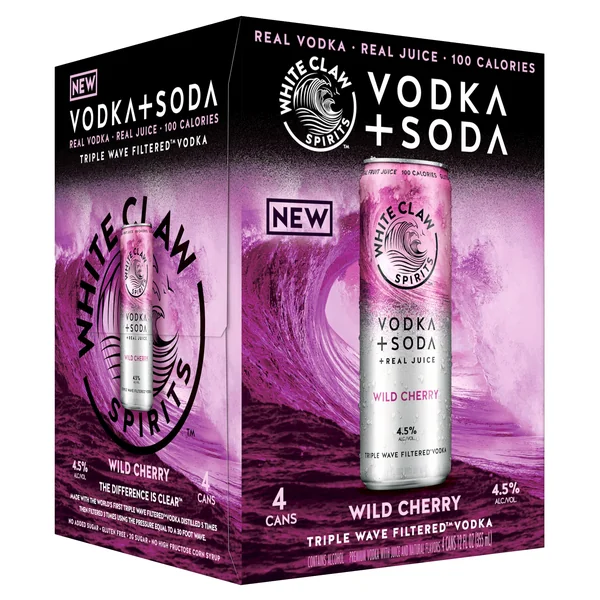 White Claw Spirits Wild Cherry Vodka Soda 4x355 mL Cans