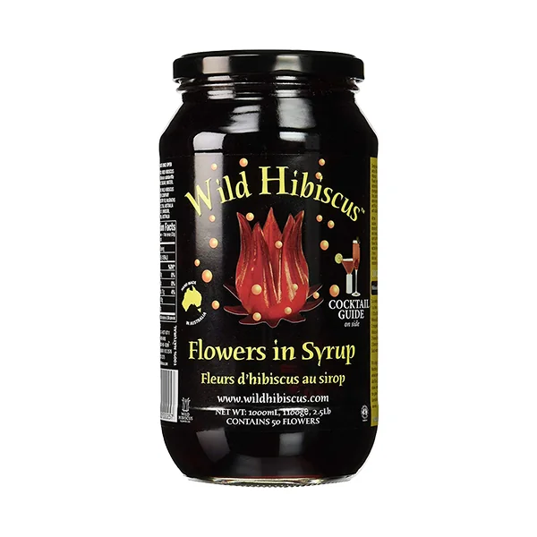 Wild Hibiscus Flowers In Syrup 2.5 Lb Jar 50ct.