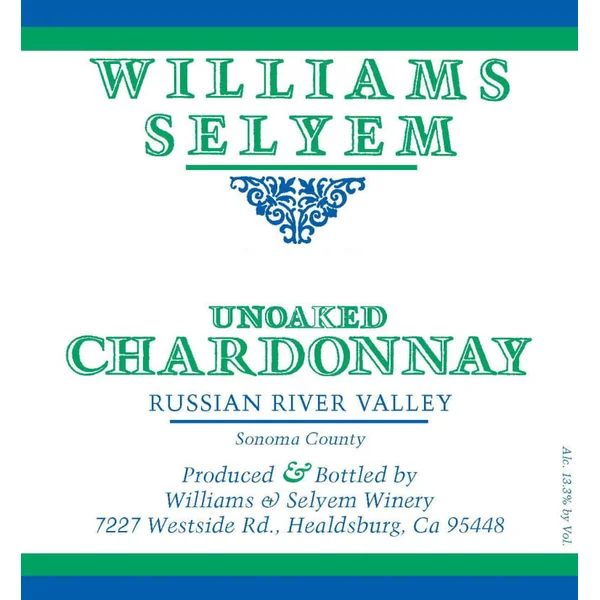 Williams-Selyem Chardonnay Russian River Valley Unoaked 2020
