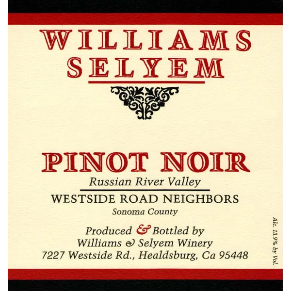 Williams-Selyem Pinot Noir Russian River Westside Road Neighbors 2020