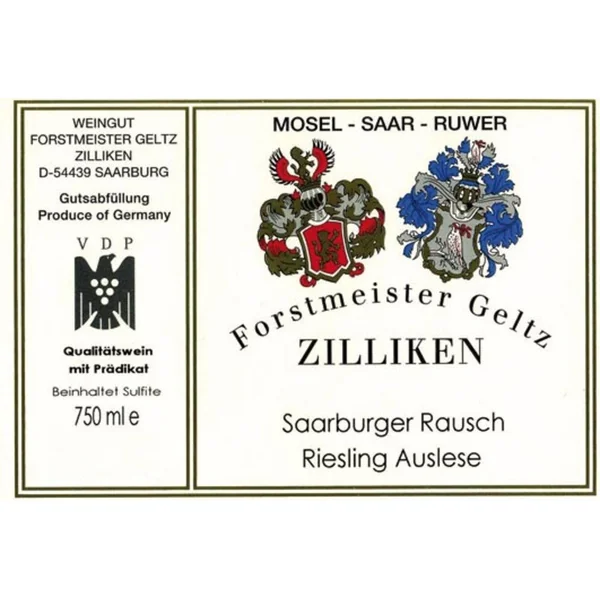 Zilliken Riesling Gold Cap Auslese #2 Saarburger Rausch Auction 2009