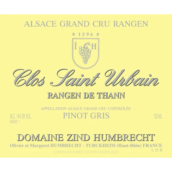 Zind-Humbrecht Pinot Gris Grnd Cru Rangen de Thann Clos St-Urbain 2019
